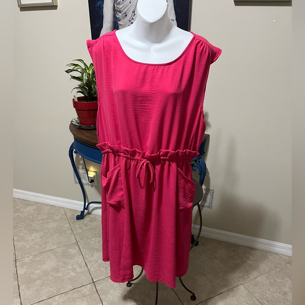 Gilli Pink Sleeveless Dress - 2X